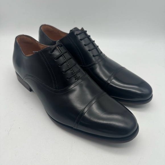 BRAND NEW Desai Classic Oxford Black Leather Dress Shoes, Mens EU 44, US 11 - Picture 1 of 8